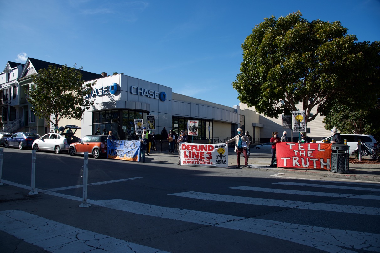 XRSFBay Confront Chase Bank in Solidarity with 'Stop Line 3' Indigenous Water Protectors in Minnesota:March 11th, 2021